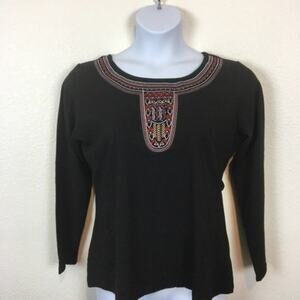 Beautiful Embroidered Long Sleeve T-Shirt NWT sz L